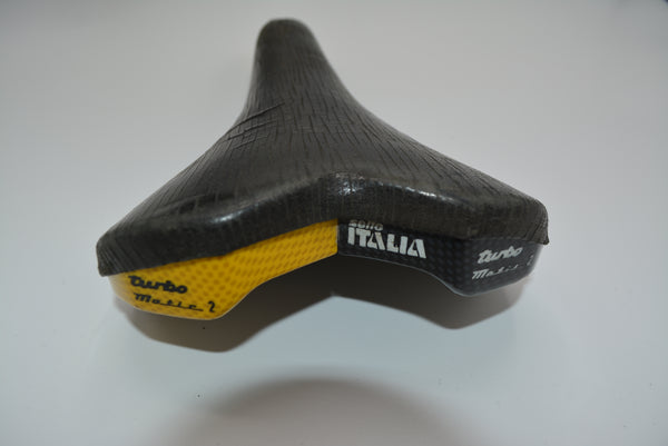 Sella per bici da corsa Selle Italia Turbo Matic nera/gialla The