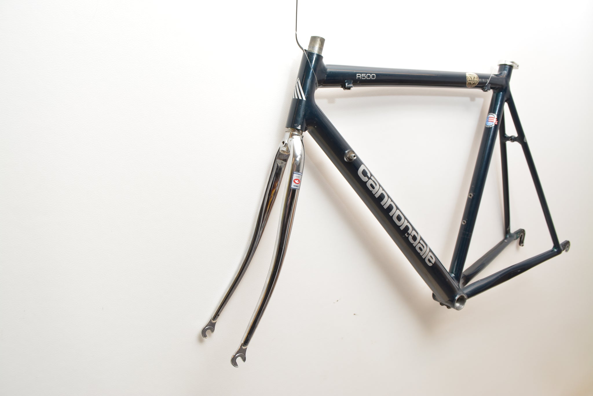 rennrad rahmen mit gabel Cannondale R500 Rennradrahmen 52cm Aluminium Columbus "Icelandic Green
