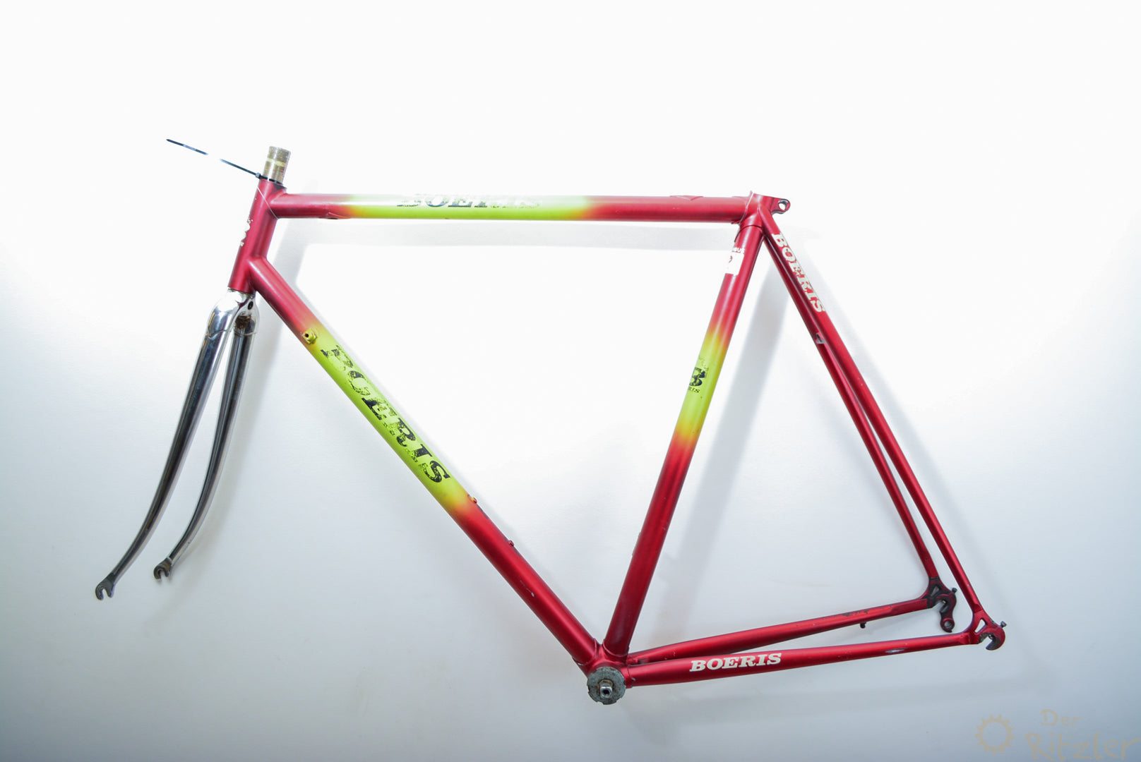 Cadre Vélo Course Vintage Boeris Super Record Columbus Acier – 55 X 55 Cm – Bleu