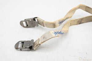 Campagnolo Vintage Leder-Pedalriemen weiß