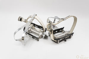 Campagnolo Super Record Pedale mit Christophe Riemen und Körbchen