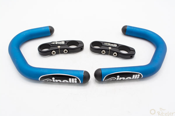 Extensions De Guidon Cinelli Spinaci Jaunes – Embouts Bleus – NOS (New Old Stock) – Fabriquées En Italie