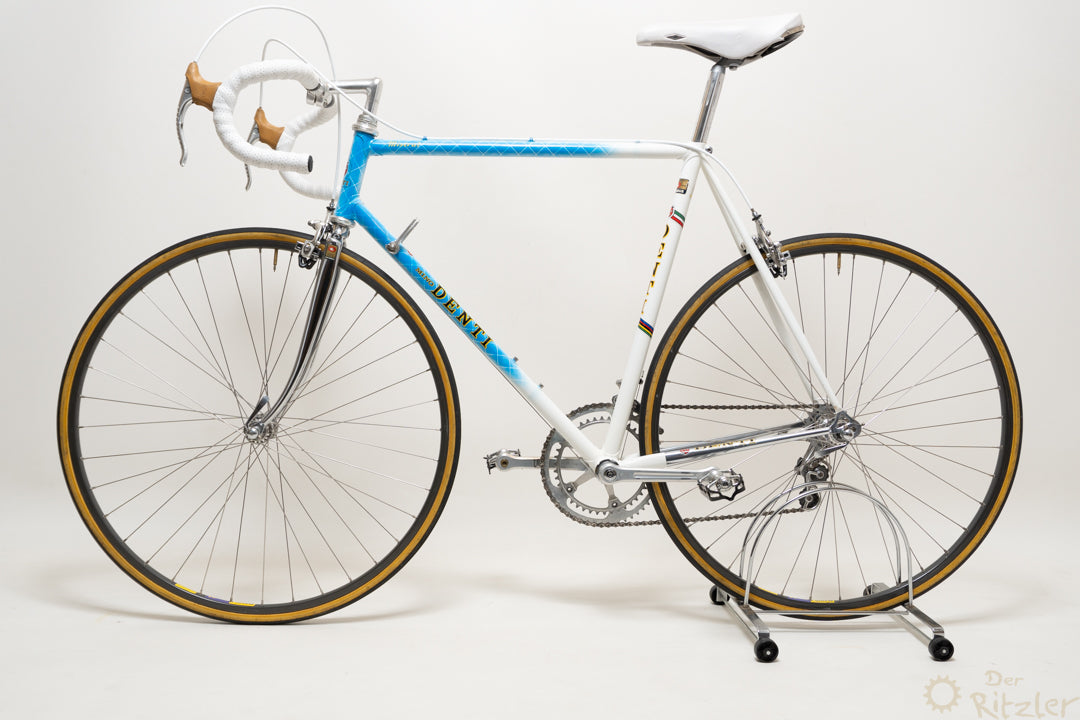 rennrad weiß blau Denti Mistral 56cm Vintage Rennrad L'Eroica