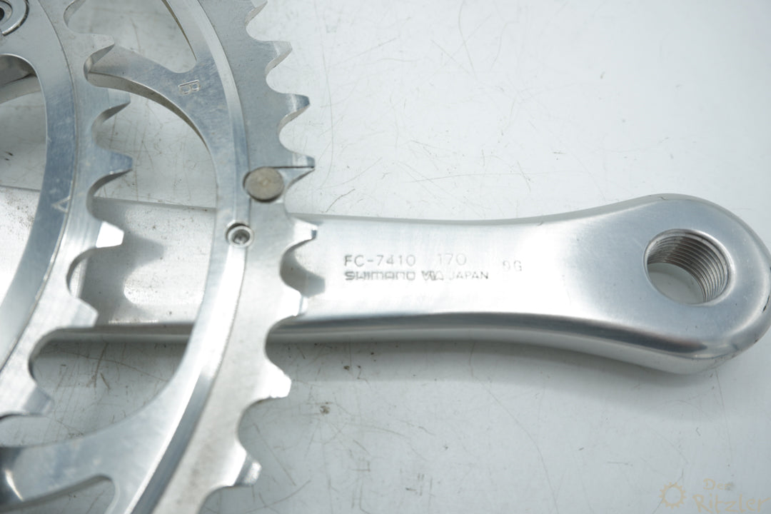 Manivelle Shimano Dura Ace FC 7410 - 170mm - Plateaux 53/39T - 575g - Année 1995