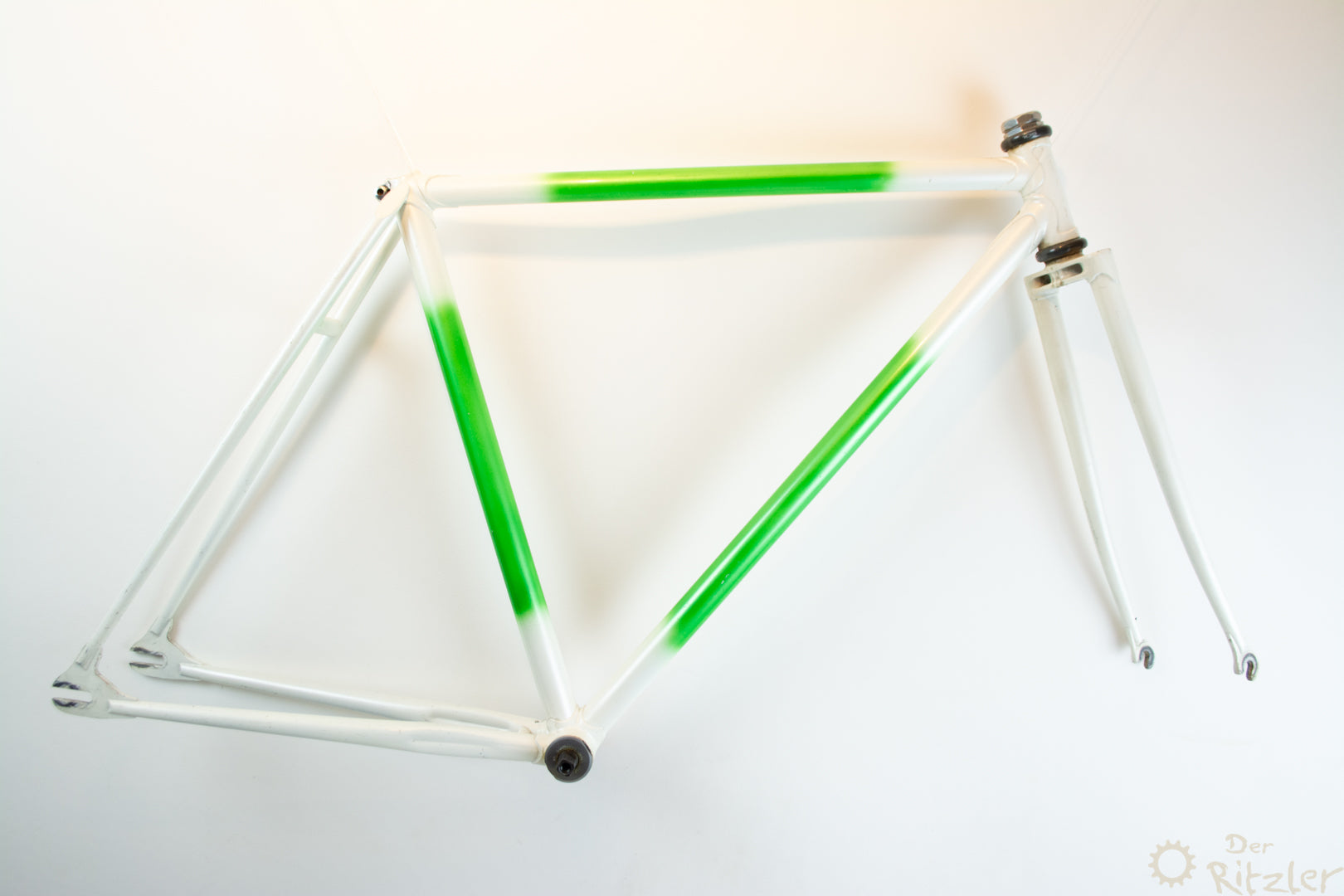 fahrradrahmen 49 cm Weiß grünes Vintage Bahnradrahmen 49CM