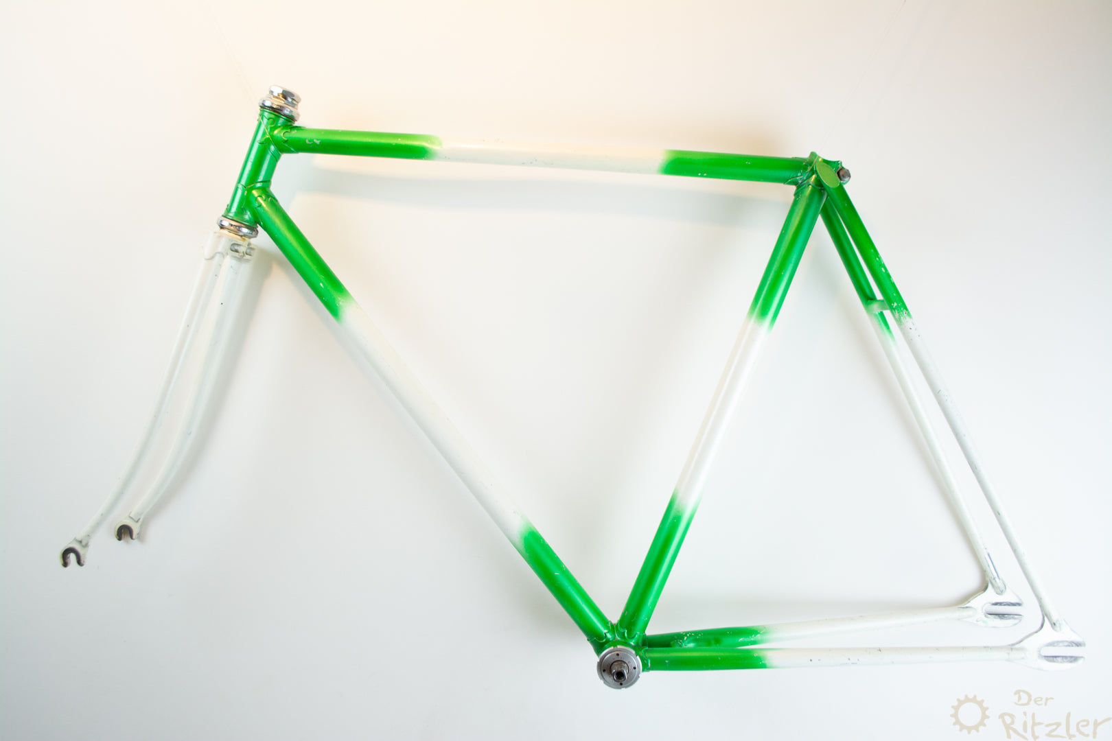 vintage fahrradrahmen Grün weißes Vintage Bahnradrahmen 52CM
