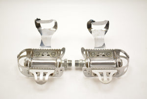 LYOTARD Rennradpedale 9/16" Gewinde mit CHRISTOPHE Mini Pedalhaken und MIKASHIMA Pedal Spins