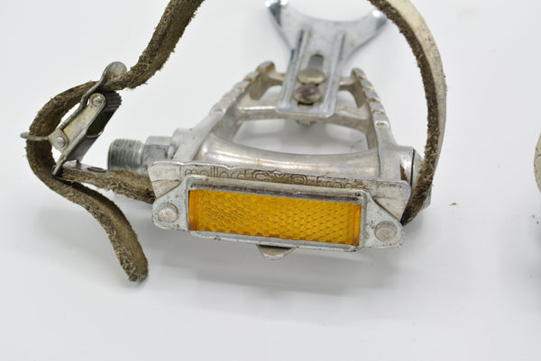 Pédales Maillard CXC bike pedals set with Christophe toe clips yellow Pédales Maillard CXC bike pedals set with Christophe toe clips yellow