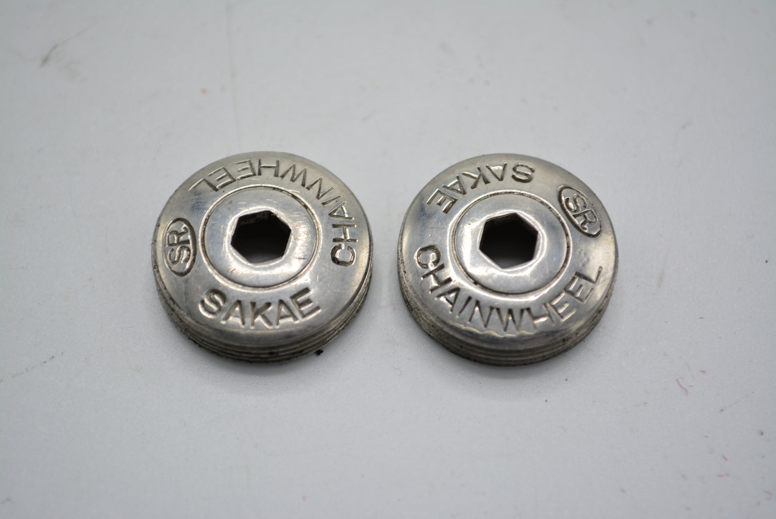 SR Sakae Ringyo Kurbel Staubkappe Crank Dust Caps hexagon steel vintage