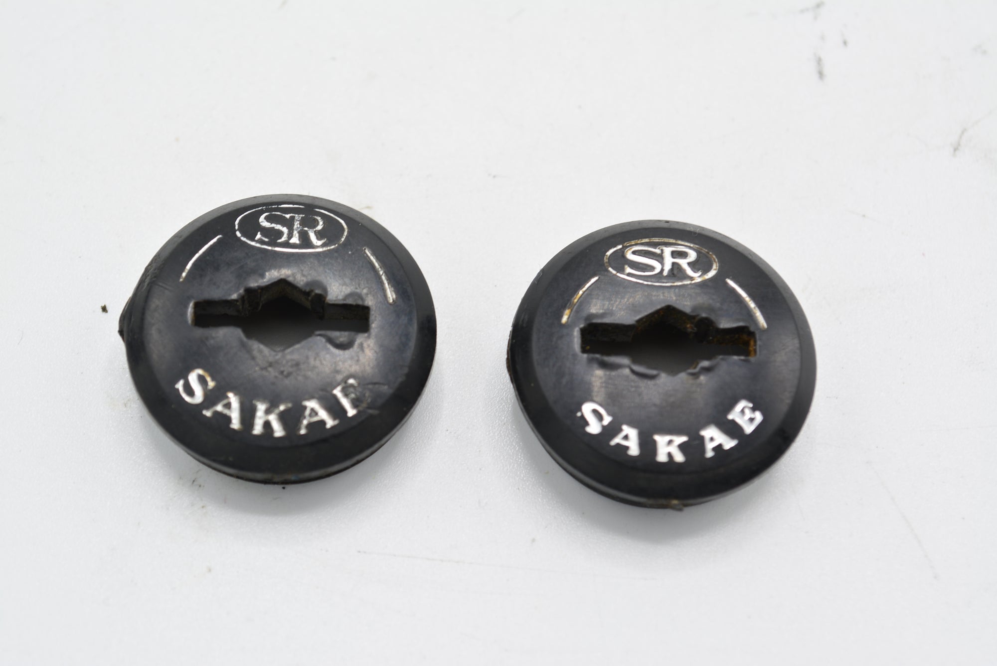 SR Sakae Ringyo Vintage Staubkappen für Kurbel Staubschutz Schwarz Crank Dust Caps