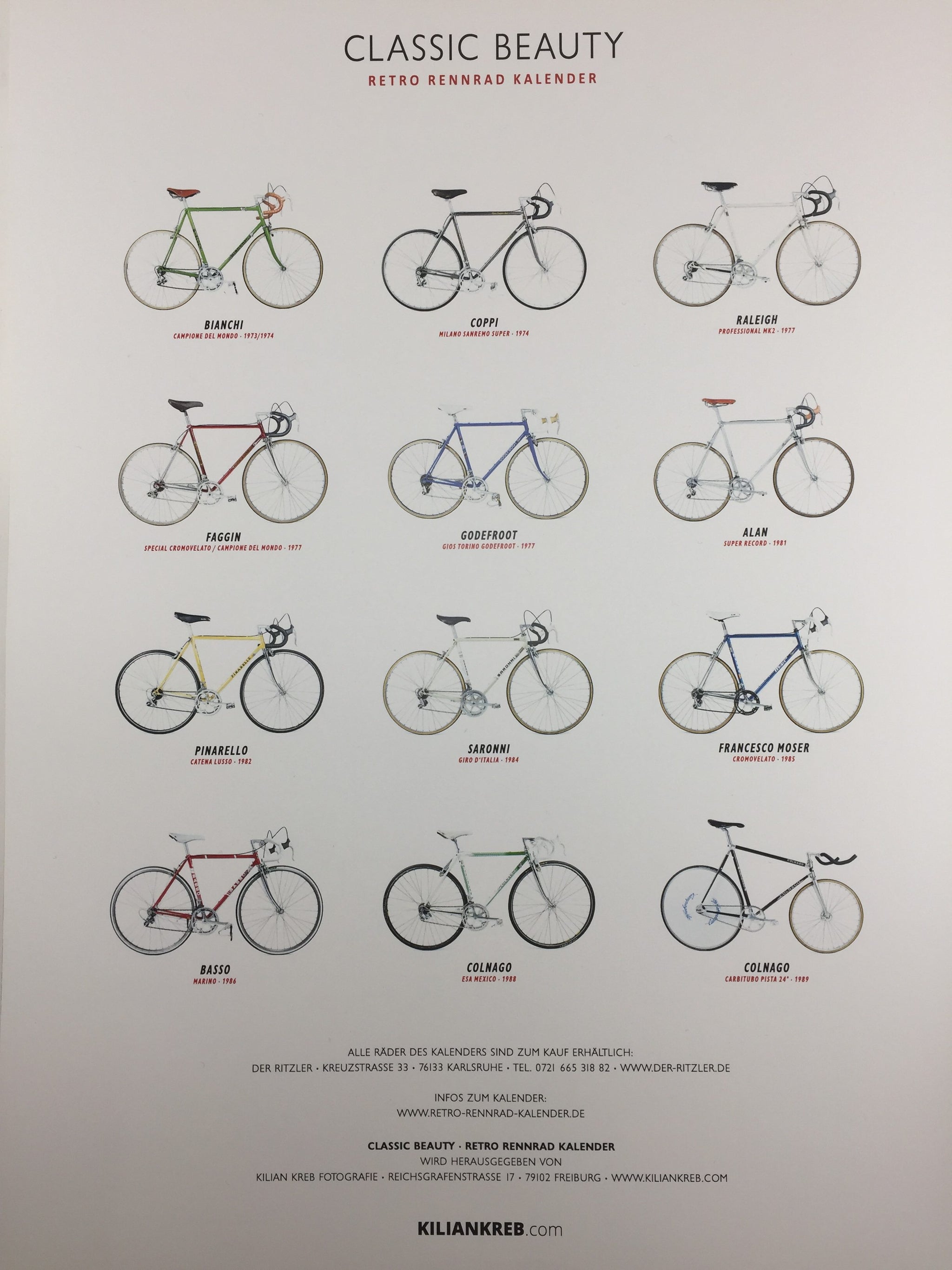 Classic Beauty Vintage Rennrad Kalender